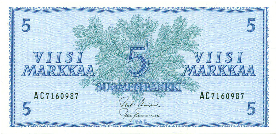 5 Markkaa 1963 AC7160987 kl.9